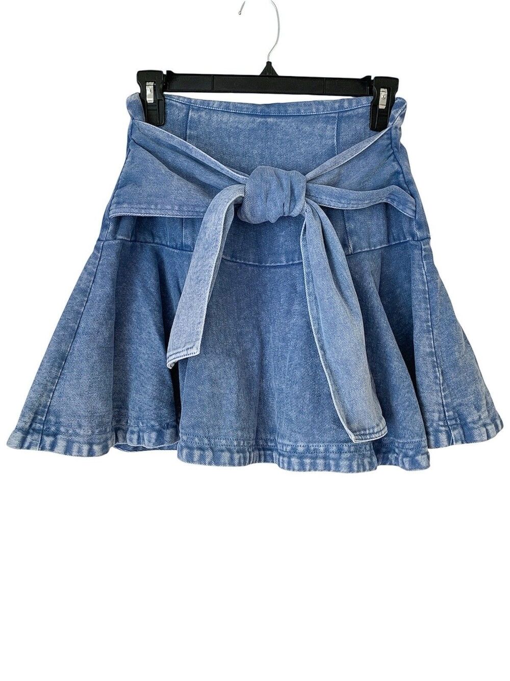 Mustard Seed Denim Ruffle Skort Tie Front Medium Wash- Size Small